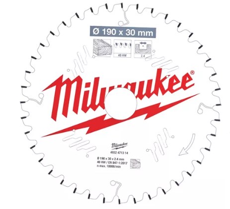 MILWAUKEE PIŁA TARCZOWA 190x30x2,4x40z DREWNO - SZYBKIE CIĘCIE CSB MS - 2355626