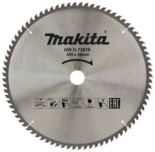 Tarcza tnąca MAKITA D-73019 do aluminium, Standard T.C.T, 305 x 30 mm, 80Z - 1976673