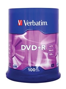 Płyty DVD+R Verbatim 16x 4.7GB Matt Silver (Cake 100)