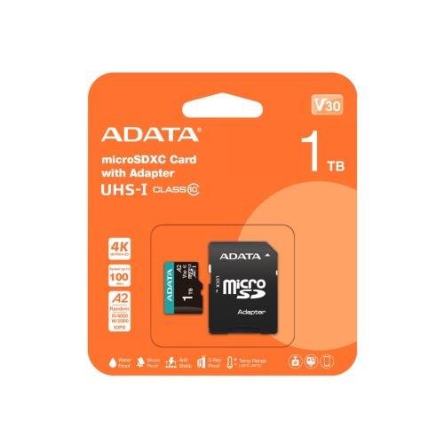 ADATA AUSDX1TUI3V30SA2-RA1 pamięć flash 1 TB MicroSDXC UHS-I Klasa 10 - 2318491