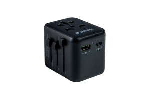 Adapter podróżny Verbatim UTA-02 globalny 1xUSB-C PD 20W, 1xUSB-A QC 18W