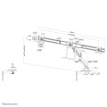 Neomounts NM-D775DX3BLACK uchwyt / stojak do monitorów 68,6 cm (27") Biurko Czarny - 2360309