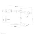 Neomounts NM-D335DBLACK uchwyt / stojak do monitorów 68,6 cm (27") Biurko Czarny - 2360336