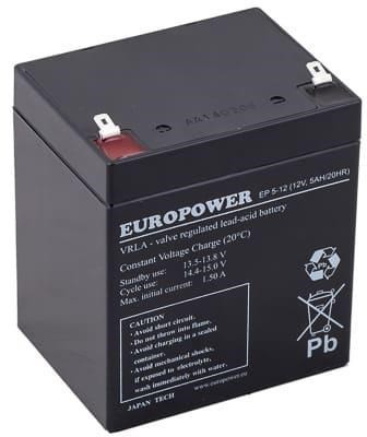 Akumulator AGM EUROPOWER serii EP 12V 5Ah T1 (Żywotność 6-9 lat) - 2347740