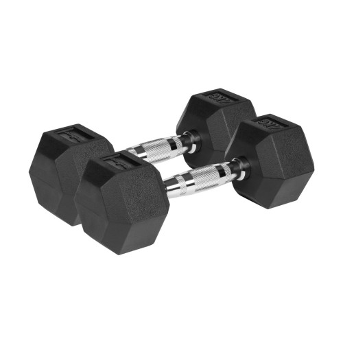 Hantle żeliwne gumowane HEX 2x4 kg REBEL ACTIVE - 2254027