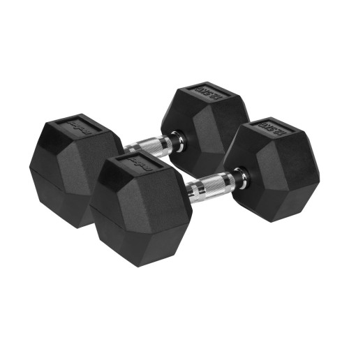 Hantle żeliwne gumowane HEX 2x12.5 kg REBEL ACTIVE - 2254070
