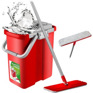 Mop płaski Greenblue GB850 z wiadrem i wyciskaczem MaxiClean  + dwa wkłady microfibra HQ, pojemność 8L
