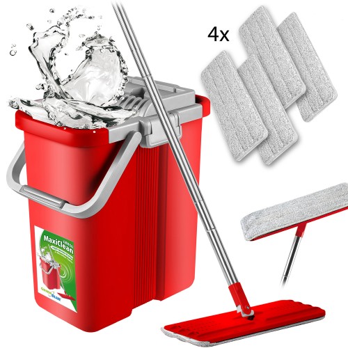Mop płaski Greenblue GB850N z wiadrem i wyciskaczem MaxiClean + cztery wkłady microfibra HQ, pojemność 8L - 1075690