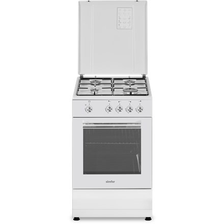 Simfer | Kuchenka | 4401SGRBB.1 | Typ płyty gazowej | Typ piekarnika Gazowy | Biały | Szerokość 50 cm | Głębokość 55 cm | 49 L - 1882168