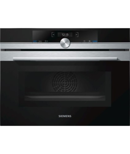Piekarnik elektryczny do zabudowy Siemens CM 633GBS1 (Elektroniczne / przyciskowe, Pokrętło; 900W; Czarny, Srebrny) - 2363817