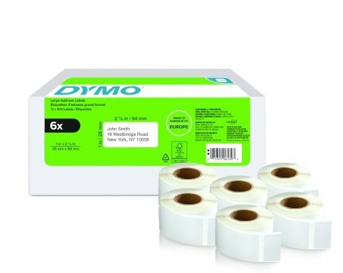 DYMO LW-Rücksendeadress-Etiketten groß 25x54mm 6x 500St./Rol. - 2364534