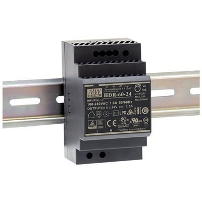 HDR ZASILACZ NA SZYNĘ DIN  60W 4.5A 85-264V AC -120-370V DC / 12V DC 3M - 2274483