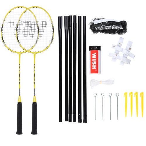 Zestaw rakiet do badmintona Wish Alumtec 2 rakiety + 3 lotki + siatka + linie - 1012950