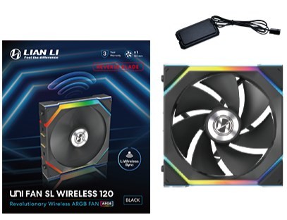Lian Li UNI FAN SL Wireless 120 Reverse Blade Obudowa komputera Wentylator 12 cm Czarny 1 szt. - 2365810