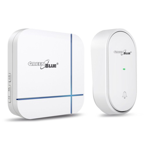 Dzwonek bezprzewodowy Greenblue GB210 kinetyczny bezbateryjny ECO 52 melodie biały zasięg 150m, 230V IP44 - 1152603