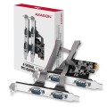Axagon PCEA-PSN PCIe- mit 4x Seriell-Ports - ASIX AX99100 Chipsatz adapter Wewnętrzny RS-232 - 2233442