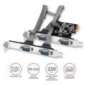Axagon PCEA-PSN PCIe- mit 4x Seriell-Ports - ASIX AX99100 Chipsatz adapter Wewnętrzny RS-232 - 2233438