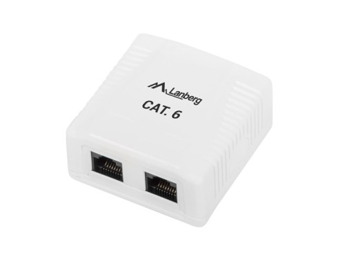Gniazdo natynkowe Lanberg OU6-0002-W (RJ-45; UTP; kolor biały) - 2368023