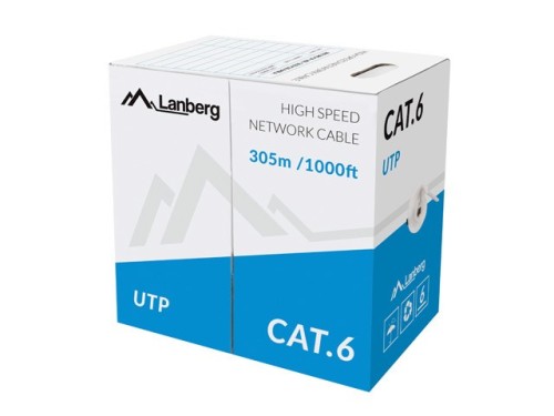 LANBERG KABEL LAN UTP 1GB/S 305M DRUT CCA SZARY - 2368033