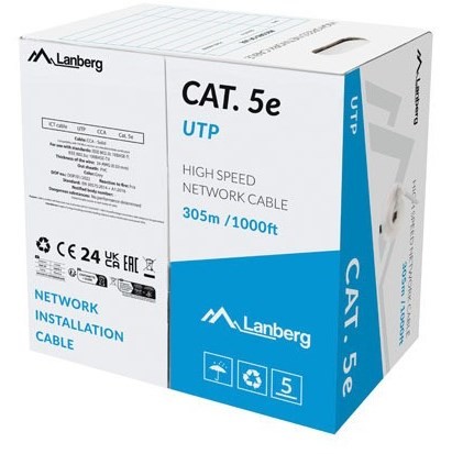 Lanberg LCU5-15CC-0305-S kabel sieciowy Szary 305 m Cat.5/Cat.5e U/UTP (UTP) - 2312757