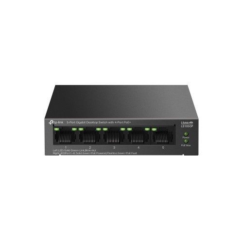 TP-Link LiteWave LS105GP łącza sieciowe Nie zarządzany Gigabit Ethernet (10/100/1000) Obsługa PoE Czarny - 2312886