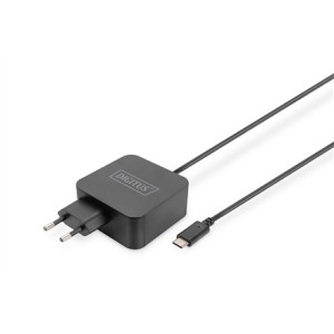 Ładowarka sieciowa DIGITUS zasilacz 1x USB-C PD 3.0 max. 65W zintegrowany kabel 1,2m czarna