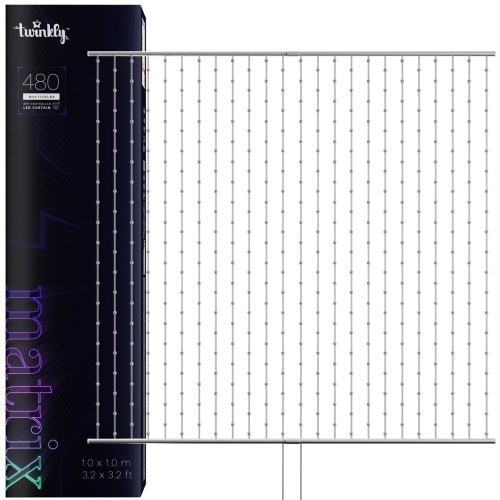 Twinkly Matrix – 480 RGB LED Lampki w kształcie pereł, przezroczysty przewód, 3.3x3.3ft typ wtyczki F - 2252409