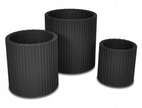 Doniczka KETER Cylinder Planters 230217 (434mm x 443mm x 434 mm; kolor antracyt) - 1956386