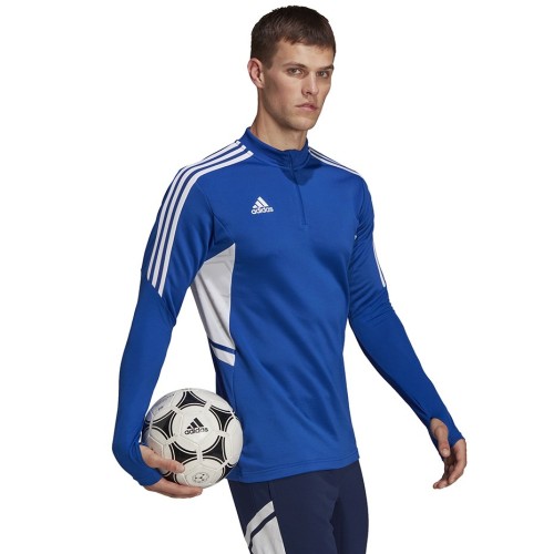 Bluza męska adidas Condivo 22 Training 1/2 zip niebiesko-biała HA6271 - 1953158