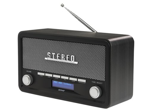 Radio Denver DAB-18 Retro Bluetooth - DAB/DAB+/FM - Stereo - Szare - 2034575