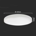 Plafon V-TAC 30W LED Okrągły IP44 42cm Biały VT-8630W-RD SKU 7621 3000K 3000lm - 2160915