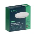 Plafon V-TAC VT-8624S natynkowy 24W LED IP44 29cm czujnik ruchu 4000K 2500lm (SKU 76631) Biały - 2094287