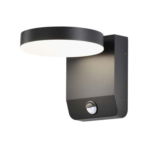 Projektor Oprawa Elewacyjna V-TAC 17W LED Czujnik Ruchu Okrągła Czarna IP65 VT-11020S-RD-B 4000K 2480lm - 2160422