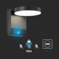 Projektor Oprawa Elewacyjna V-TAC 17W LED Czujnik Ruchu Okrągła Czarna IP65 VT-11020S-RD-B 4000K 2480lm - 2160423