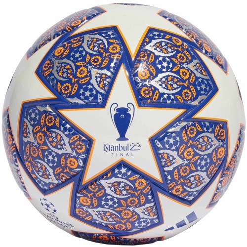 Piłka nożna adidas Junior UCL 350 League Istanbul biało-niebiesko-pomarańczowa HT9008 4 - 2319141