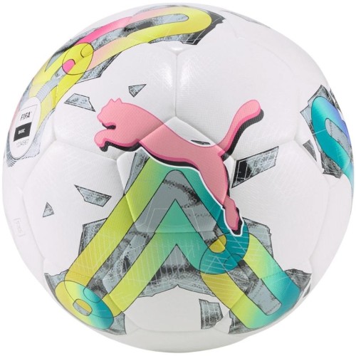Piłka nożna Puma Orbita 4 HYB FIFA Basic biało-zielono-różowa 83778 01 5 - 2319107