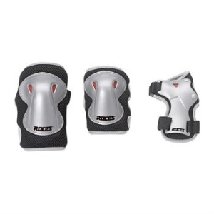 Ochraniacze na łyżworolki Roces Super JR 3-pack czarno szare 301276   M
