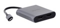 UNITEK ADAPTER USB-C, 2x HDMI, 4K@60HZ, MST, V1404B - 1480737
