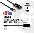CLUB 3D CAC-1180 Mini DisplayPort 1.4 to HDMI 2.0b HDR Active Adapter - 1037944