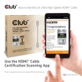 CLUB3D Ultra High Speed HDMI 4K120Hz, 8K60Hz Certified Cable 48Gbps M/M 2 m / 6.56 ft - 2400028