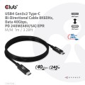 CLUB3D CAC-1576 kabel USB USB4 Gen 3x2 1 m USB C Czarny - 1039036
