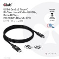 CLUB3D CAC-1576 kabel USB USB4 Gen 3x2 1 m USB C Czarny - 2400089