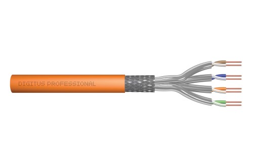 Digitus Kabel instalacyjny kat.7, S/FTP, Dca-s1a d1 a1, AWG 23/1, LSOH, 1000m, pomarańczowy, szpula - 2131960