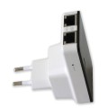 Techly I-WL-REPEATER2 router bezprzewodowy Fast Ethernet Czarny, Biały - 1522587