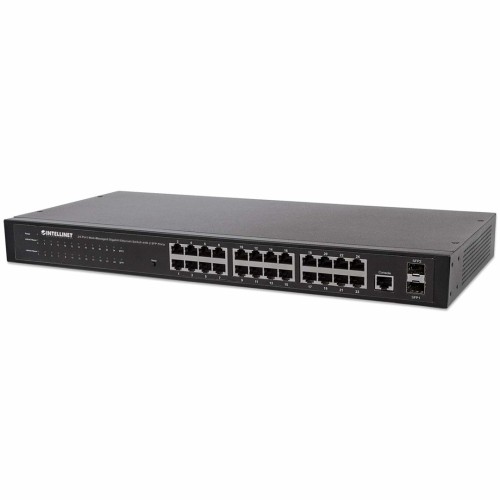 Intellinet 560917 łącza sieciowe Zarządzany Gigabit Ethernet (10/100/1000) 1U Czarny - 2133037