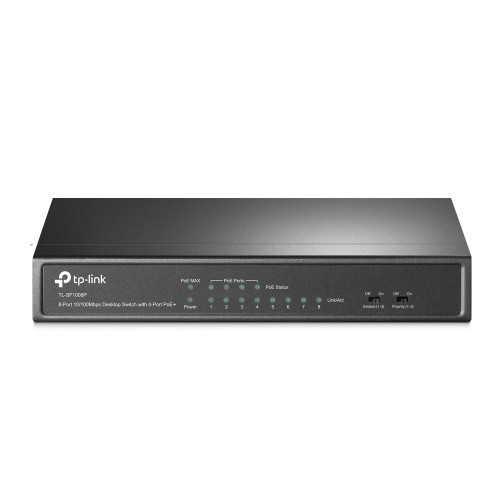TP-Link TL-SF1008P Nie zarządzany Fast Ethernet (10/100) Obsługa PoE Czarny - 1889935