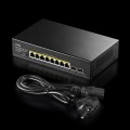 Cudy GS1008PS2 łącza sieciowe Nie zarządzany Gigabit Ethernet (10/100/1000) Obsługa PoE Czarny - 2312893