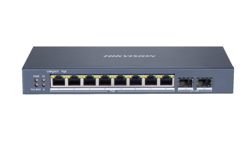 Hikvision DS-3E1510P-SI łącza sieciowe Zarządzany L2 Gigabit Ethernet (10/100/1000) Obsługa PoE Czarny - 2400873