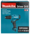 Makita DF0300 wiertło 1500 RPM Zamek centralny 1,2 kg Czarny, Niebieski - 2276293