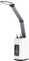 Nowoczesna lampka na biurko LED Activejet TECHNIC biała z wyświetlaczem LED (data, godzina, budzik) składana - 1063092